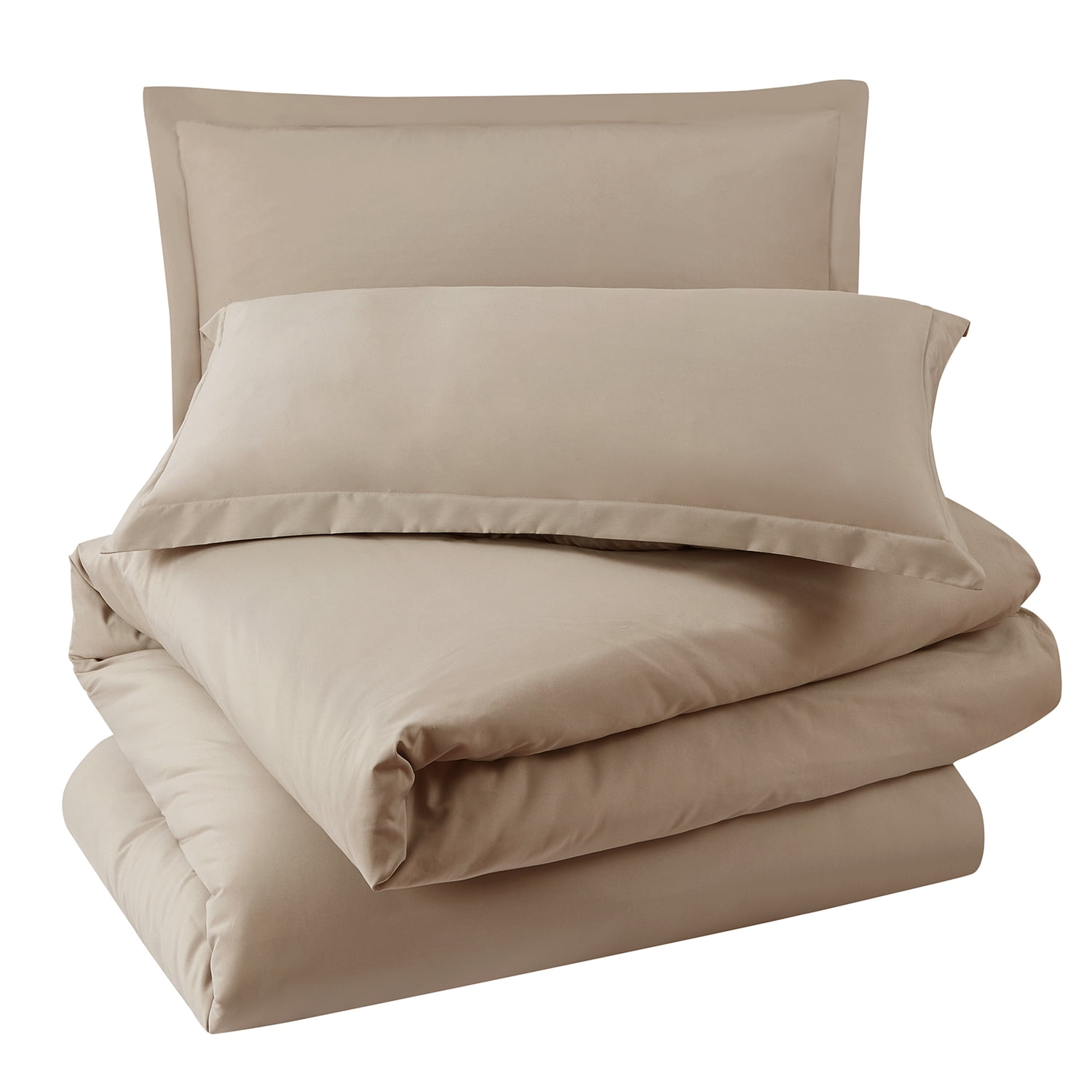 LammaLoe California King Duvet Cover Set, Luxury Microfiber Bedding Sets with 2 Pillow Shamss, Taupe Sand