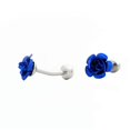 thumbnail image 4 of Gemelos de latón Yuyangstore Flores Rosas Azul Real, 4 of 7