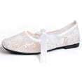 thumbnail image 5 of Travel Holiday Comfortable Walking Casual Shoes for Women Square Toe Bowknot Plus Size Spring Summer White 6.5, 5 of 7