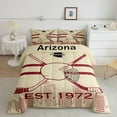 thumbnail image 2 of Ice Hockey Themed Comforter, Ice Hockey Fans Bedding Set,Ice Hockey Lovers Comforter Sets,Winter Sports Duvet Insert with 1 Pillowcase Soft,Beige Red(Arizona), 2 of 7