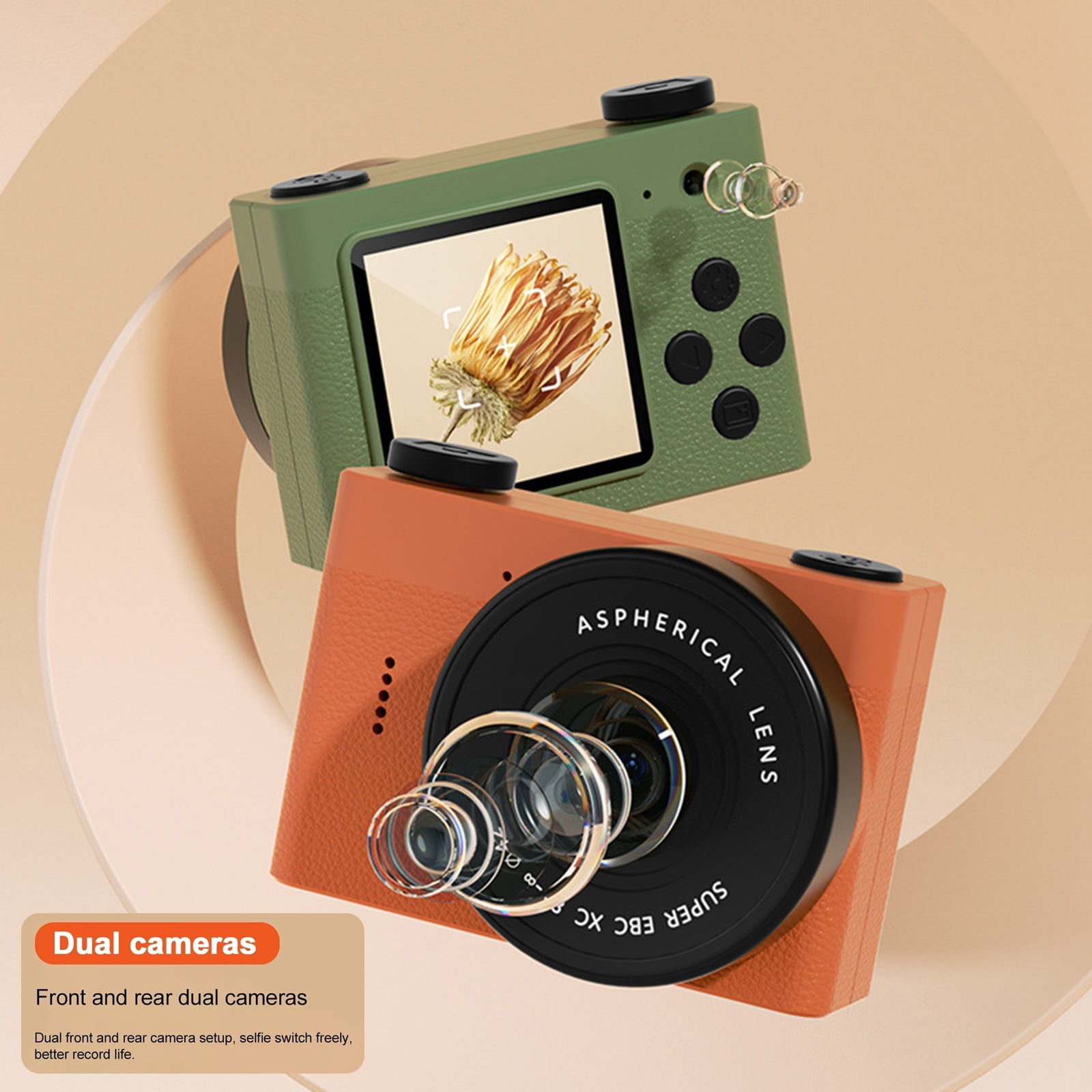 Retro Small Camera 1.54inch Screen Indoor Home Outdoor 720P Sports Camera Video Recorder with LED Fill Light Recording