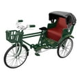 thumbnail image 2 of Modelo de triciclo de estilo chino a escala 1/12, juguete de rickshaw de tres ruedas, paisaje Verde, 2 of 9