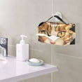 thumbnail image 6 of Orange Cat Square Tissue Box Cover Leather Square Rectangle Tissue Box Holder for Bathroom Living Room Desk Office Decor, 6 of 7