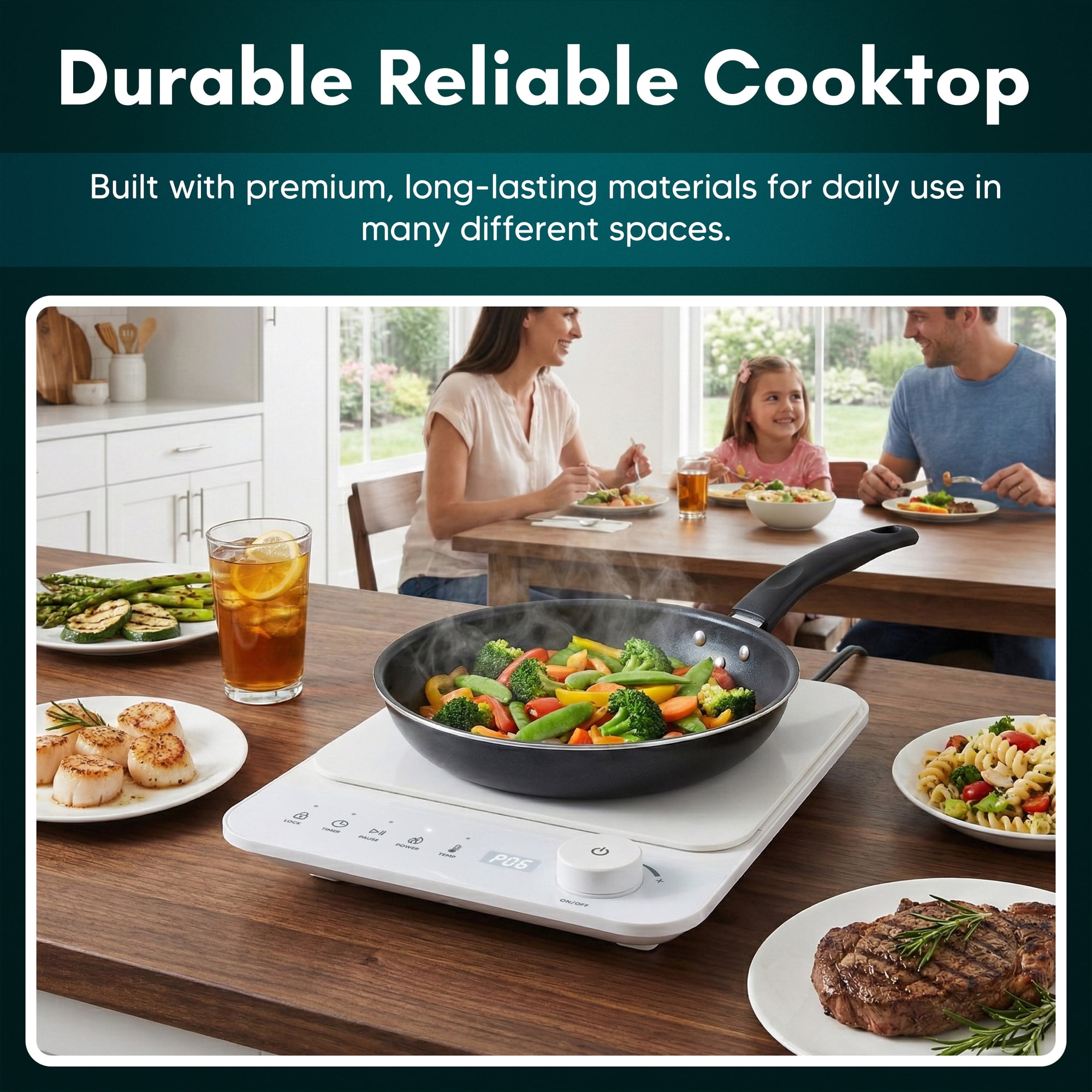 Elite Cuisine EINDL2052 Slimstore White Induction Cooktop