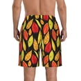 thumbnail image 3 of KLL Autumn With Leaves Men's Casual Summer Beach Shorts Hawaiian Shorts with Pockets-Large, 3 of 5