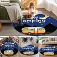 thumbnail image 6 of Navy Blue Black Round Rug 4ft Washable Circle Entryway Rugs Non Slip Cartoon Truck Moon Stars Area Rug Indoor Floor Carpet for Bedroom Kitchen Living Room Home Office Dining Room Nursery, 6 of 7