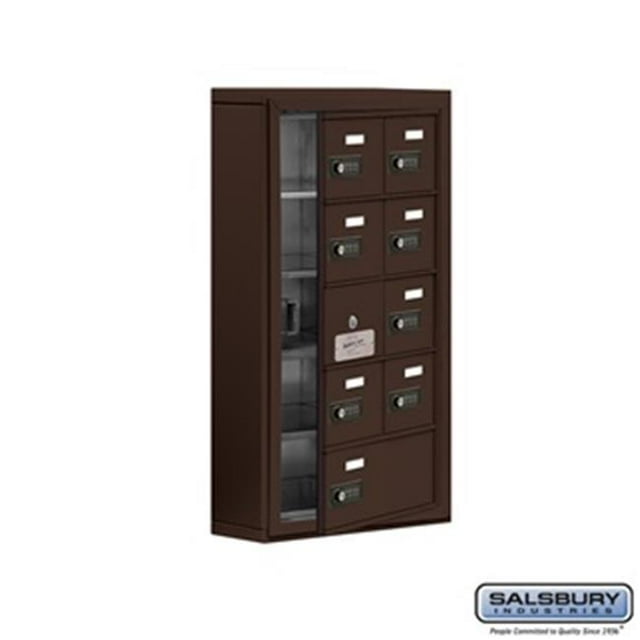 SalsburyIndustries 19155-09ZSC Cell Phone Storage Locker With Front Access Panel - 5 Door High Unit, Bronze