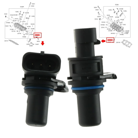 Engine Camshaft Position Sensor Set for 2007 2008 2009 Hyundai Santa Fe 2.7L