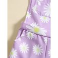 thumbnail image 7 of Nygoyerh Toddler Little Girls Summer Romper Overalls Floral Print Front Pockets Adjustable Straps Jumpsuit Kids Cute Sleeveless Shortall Playsuit 12M 18M 24M 3T 4T 5T, 7 of 7