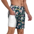 thumbnail image 3 of Balery Lilies Flowers Mens Swim Trunks Swim Shorts for Men Quick Dry Inseam Beach Shorts with Compression Liner Pocket-Medium, 3 of 9