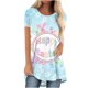 thumbnail image 1 of Blusa de manga corta con estampado de cuello redondo informal para mujer a la moda, Tops de verano OAVQHLG3B Store lin121212, 1 of 3