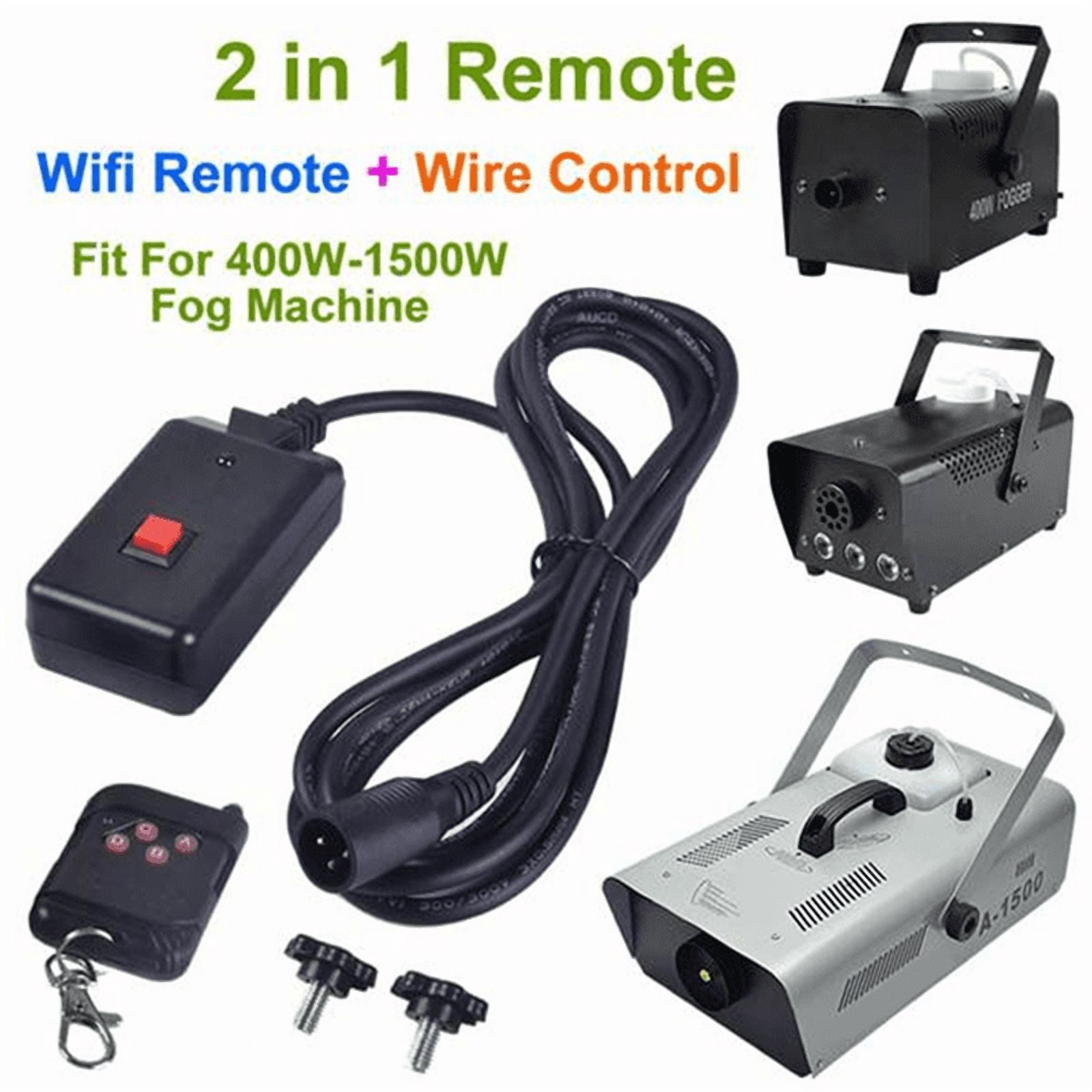 2 PCs 90-240VAC 2 in 1 Wireless Remote Control 3 Pins XLR for Smoke Machine Party DJ Stage Lighting Effect Atmosphere,2 x Fog Machine Remote Controller Kit,Black