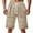 Khaki, variant on KIHOUT Men's Knitted Jacquard Casual Shorts - Elastic Drawstring Waist, Pockets, Knee-Length Fashion Shorts for Spring & Summer