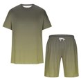 thumbnail image 5 of UVEASISHA 2 Piece Outfits for Men Gradient Print Tshirt Drawstring Sweatpant Big and Tall Summer Outfits Army Green XXXL, 5 of 5