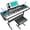 Black, variant on Redsmile 61 Key Piano Keyboard Kit with Music Sheet Stand, Stool, Headphones, Microphone, 200 Tones & Rhythms