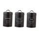 thumbnail image 1 of Juego de 3 recipientes herméticos para almacenar alimentos, para café, té y azúcar. Un negro, 1 of 9