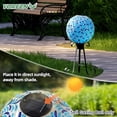 thumbnail image 3 of VOREEN Solar Gazing Ball, 10" Mosaic Glass Gazing Globe with Solar Light, Handmade Outdoor Yard Decor Sphere for Patio Lawn Garden, Gift for Mom Wife Friend, Peacock Feather Design (Blue), 3 of 8