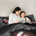 thumbnail image 6 of Homewish Kids Sport Game Full Size Comforter Sets,Rugby Football Theme Bedding Comforter Set,Red Gray Bedding Sets For Kids Boy,Microfiber Bedroom Decor Reversible,3pcs, 6 of 9