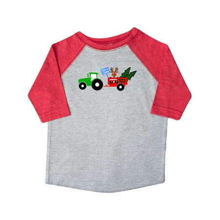 

Inktastic Christmas Tractor with Cute Reindeer Gift Toddler Boy or Toddler Girl T-Shirt