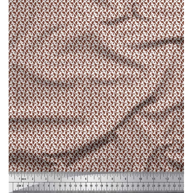 Soimoi Velvet Fabric Dolphin Small Printed Craft Fabric by The Yard 58 Inch Wide