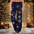 thumbnail image 2 of Fiaer Christmas Pajamas Pants for Women Festive Holiday Sleepwear Trousers Soft Comfortable Elastic Waist Lace up Xmas Slacks for Everyday Wear and Relaxation at Home Black3 XXL, 2 of 5