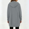 thumbnail image 6 of QIYAGBSA Hoodies for Women Zip Up Longline Hooded Sweatshirt with Front Pockets Casual Fall Winter Outerwear (Gray, L), 6 of 7