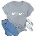thumbnail image 6 of Outfmvch Tshirts for couple short sleeve shirts for women Love Heart Grahic Valentine's Day Crew Neck Graphic Short Sleeve Couple Tops Valentine's Day shirt shirts for women graphic t-shirts Grey 1 S, 6 of 6