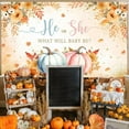 thumbnail image 5 of Little Pumpkin Gender Reveal Baby Shower Beautiful Backdrop Banner Autumn Fall Gender Reveal Party Decor Supplies Maple Leaves He or She Background Pink or Blue Photo Booth Props, 5 of 6