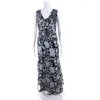 Pre-owned|Betsy & Adam Womens Floral V Neck Mermaid Full Length Dress Blue Size 4