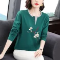 thumbnail image 4 of Camiseta de manga larga de algodón puro de moda para mujer, sudadera con capa interior holgada de estilo nuevo para primavera y otoño de 2024, 4 of 4