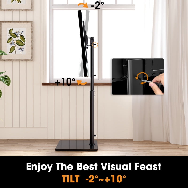 Floor TV Stand for 43-75 inch TVs up to 88lbs with Tilt