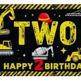 thumbnail image 4 of Construction Themed Happy 2 Birthday Banner with Tractors Cranes Helmets for Birthday Party Decorations Backdrop Photography Props Party Supplies, 4 of 7