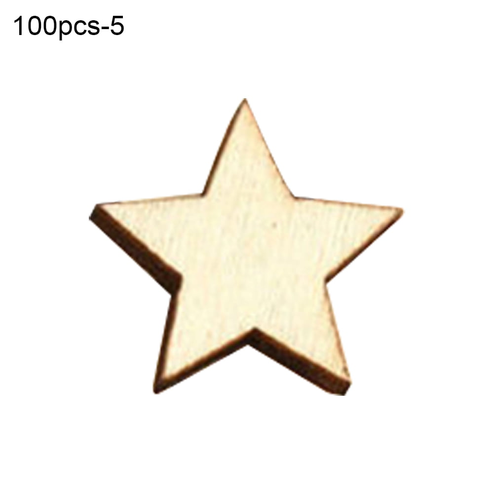 100pcs Rustic Wooden Love Heart Star Table Scatter Wood Crafts XMAS Party Decor 