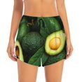 thumbnail image 2 of Balery Fresh Avocados Pantalones cortos deportivos para mujer con forro y dos bolsillos, elásticos, para entrenamiento, gimnasio, yoga-Large, 2 of 7