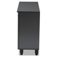 thumbnail image 4 of Baxton Studio Winda Modern and Contemporary Dark Gray 3-Door Wooden Entryway Shoe Storage Cabinet, 4 of 5
