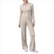 thumbnail image 2 of Conjunto de Dos Piezas para Mujer, Pantalón Deportivo de Pierna , Media Cremallera, Larga y Cuello en V. Caqui M, 2 of 6