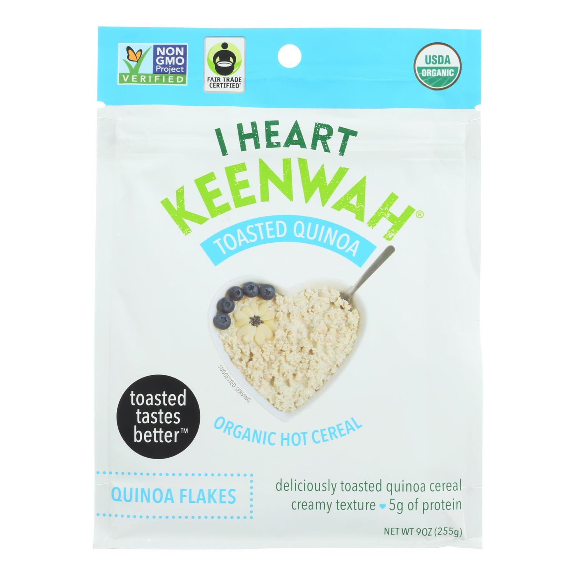 I Heart Keenwah Organic Toasted Hot Cereal Quinoa Flakes 9 oz