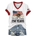 thumbnail image 6 of YVNAURA Women's Patriotic 250th Anniversary T Shirt V Neck USA Flag Graphic 1776-2026 Tee Semiquincentennial Family Heritage Keepsake Gift for Mom Wife Grandmother 4th of July, White, M, 6 of 9
