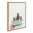 thumbnail image 4 of Kate and Laurel Sylvie Three Bear Cubs In Beach House Bath Framed Canvas Wall Art by Amy Peterson, 18x24 Natural, Cute Animal Bathtub Art for Wall, 4 of 7