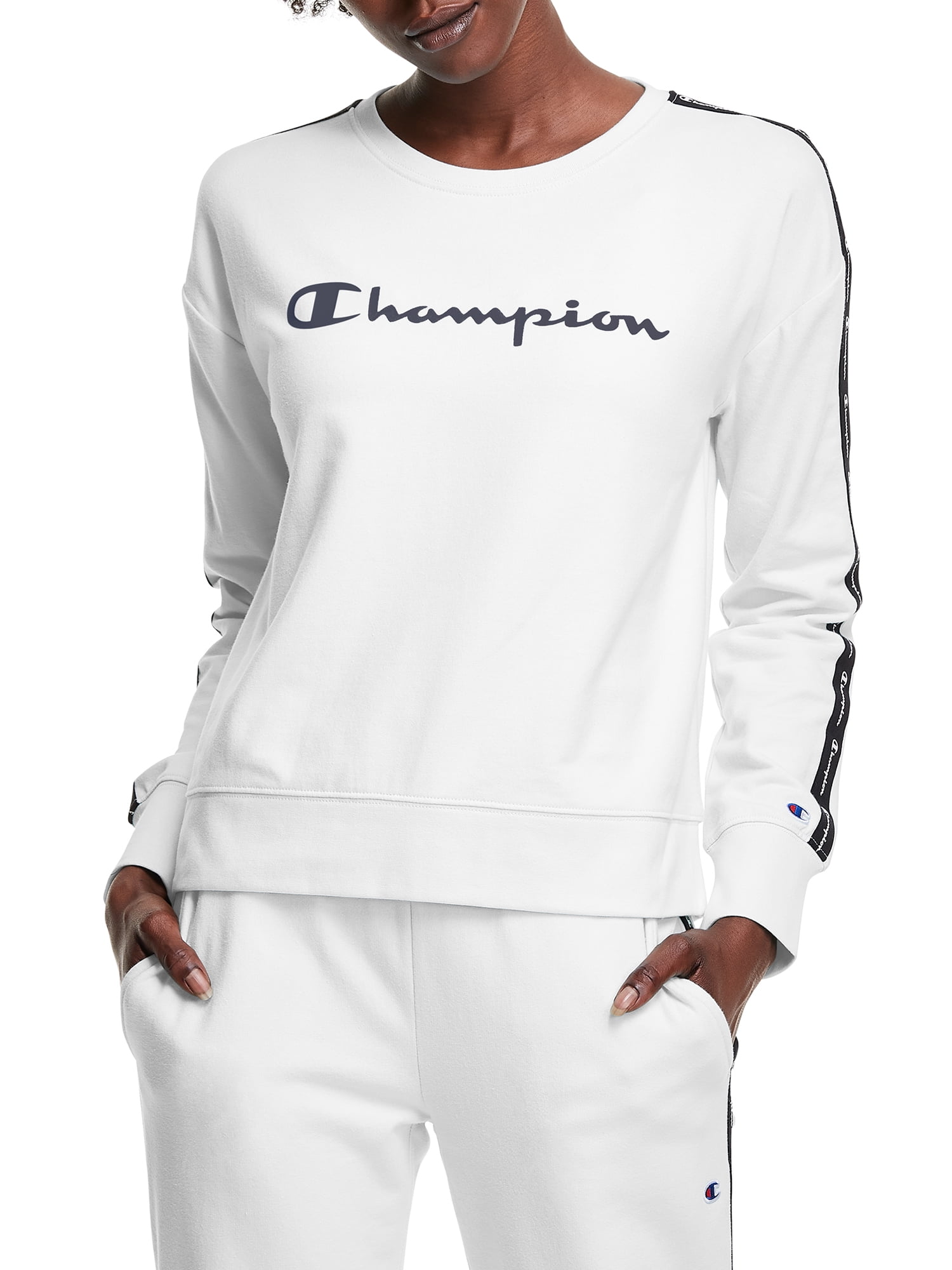 NEW MED Champion Womens light-blue LIGHTWEIGHT thin Long Sleeve T-shirt Hoodie