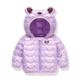 thumbnail image 2 of KYAIGUO 9M-6T Girls Boys Winter Cartoon Down Outwears with Hoodie for Baby Toddler Padded Thicken Jackets Infant Zip up Warm Bear Ears Fleece Coats, 2 of 9