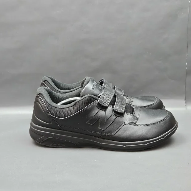 New Balance 813 Mens Shoes Size 13 Black Leather Walking Comfort Sneakers