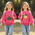 thumbnail image 2 of DOZINSIX 2 Pack Toddler Girls Crewneck Sweatshirts Kids Cotton Cute Embroidered Long Sleeve Fall Winter Pullover Tops, 2 of 9