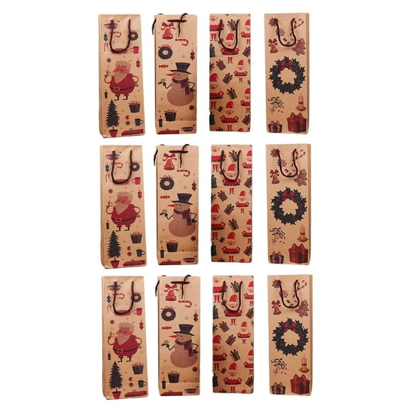 Bolsas de Vino de Papel de Diseño Kraft Bolsas Kraft Bolsas de Regalo para Cumpleaños de Bodas Macarena almacenamiento de botellas de vino