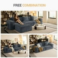 thumbnail image 3 of Lovableguy Modern Oversized Compressed Sectional Sofa,Upholstered Modular Convertible Couch,Corduroy Full Sponge 3 Seater Sleeper Couch for Living Room,Bedroom,Apartment,No Assembly Required,Gray, 3 of 7