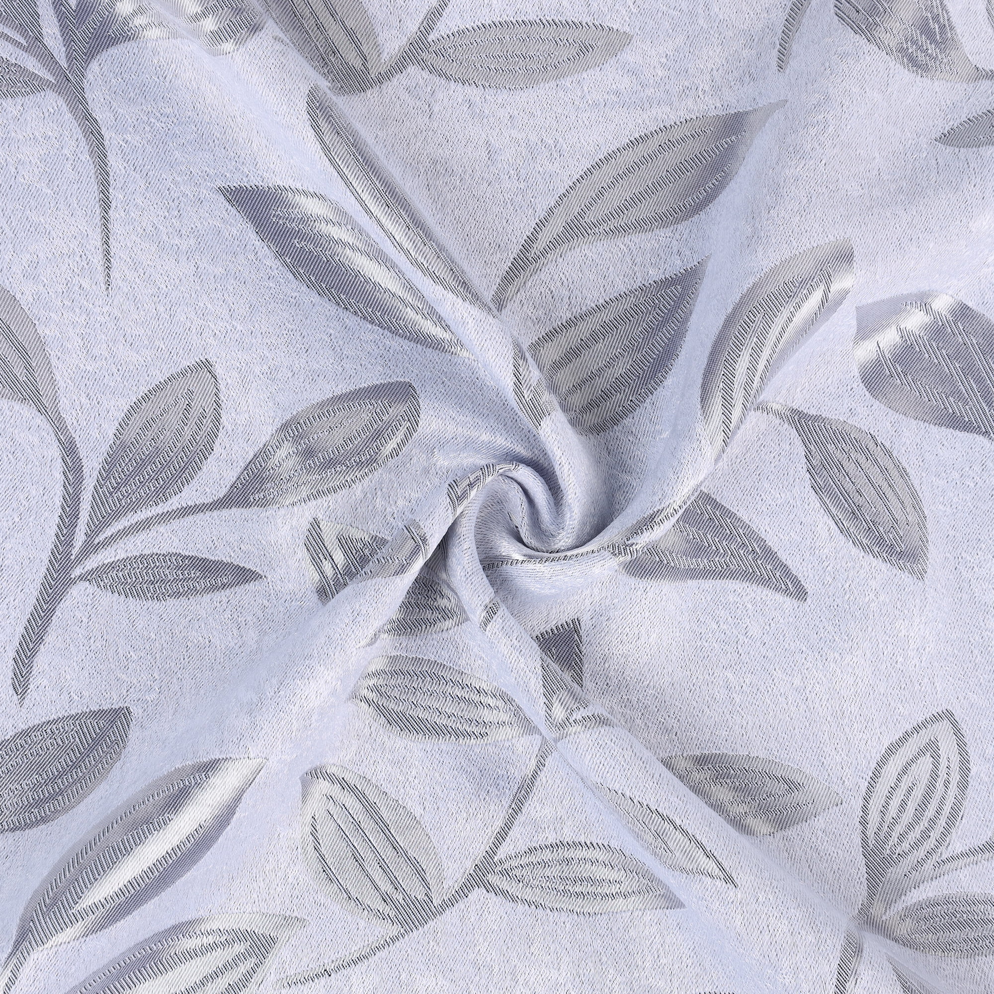 Superior Blackout Leaves Curtains Set of 2, Light Filtering Grommet Curtain Panel Set, Silver-Silver, 70"W x 96"L