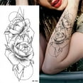 thumbnail image 1 of Pntutb Croquis Tatouages Autocollants Abstraits Fleurs Roses, 1 of 2