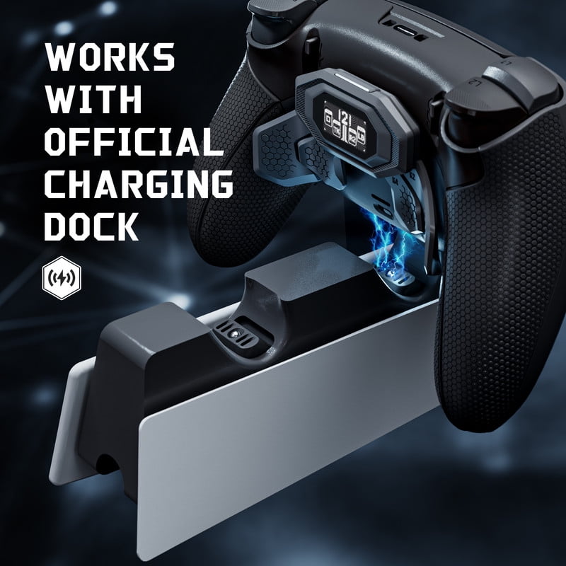 eXtremeRate BEYOND Kit for PS5 Edge - OLED Display Paddles w/ 4 Remappable Buttons & Rubberized Grip (Black)