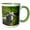 Green/White, variant on 3drose, Photographic Portrait of a Whimsical Goat, 11oz Two-tone Black Mug