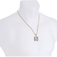 thumbnail image 3 of Iced Hip Hop A - Z Initial Bubble Letter 14K Gold Plated Real Feel Heavy 20" Rope Chain Necklace Set / N / Gold, 3 of 3